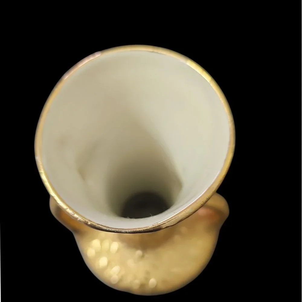 Vintage Dream Art Studios 22KT‎ Gold Textured Vase with Handles USA Made